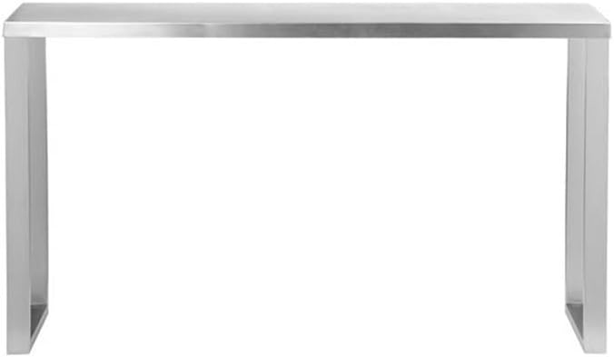 Pemberly Row Contemporary Brushed Metal Console Table, Silver Finish, 29.5" H x 53" W x 16" D, Modern Style, Brushed Steel Construction, Versatile Entryway or Living Room Table
