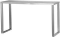 Pemberly Row Contemporary Brushed Metal Console Table, Silver Finish, 29.5" H x 53" W x 16" D, Modern Style, Brushed Steel Construction, Versatile Entryway or Living Room Table
