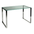 Cortesi Home Remi Contemporary Glass Console Table with Chrome Finish
