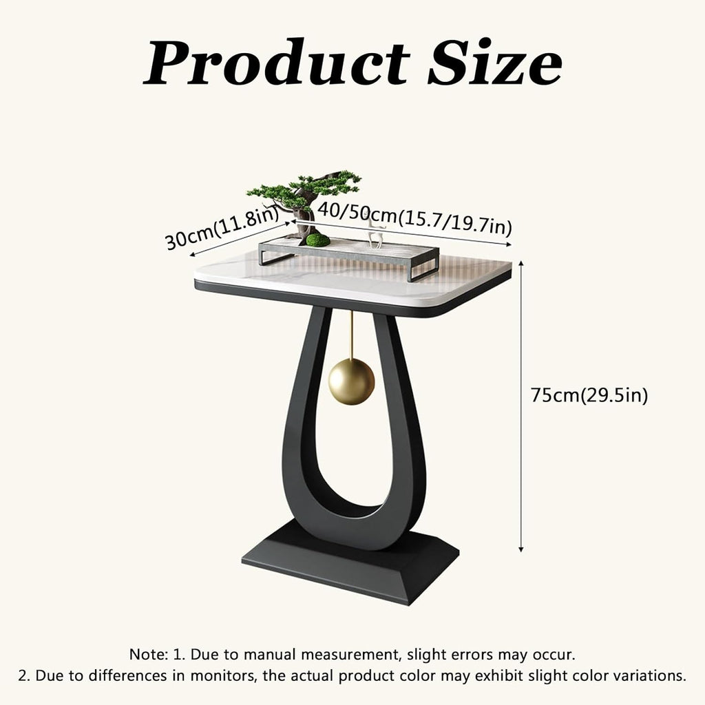 Contemporary Console Table with Metal Frame,Rectangular Entryway Table with Sintered Stone Top,Hallway Decor with Storage,for Living Room,Hallway,Foyer(Black1,15.7 * 11.8 * 29.5in)