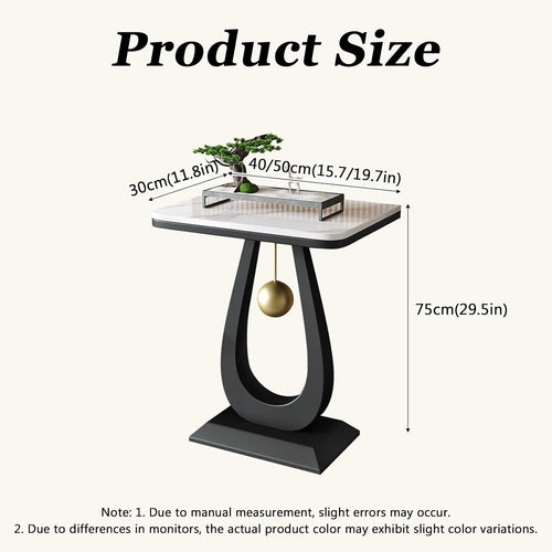 Contemporary Console Table with Metal Frame,Rectangular Entryway Table with Sintered Stone Top,Hallway Decor with Storage,for Living Room,Hallway,Foyer(Black1,15.7 * 11.8 * 29.5in)