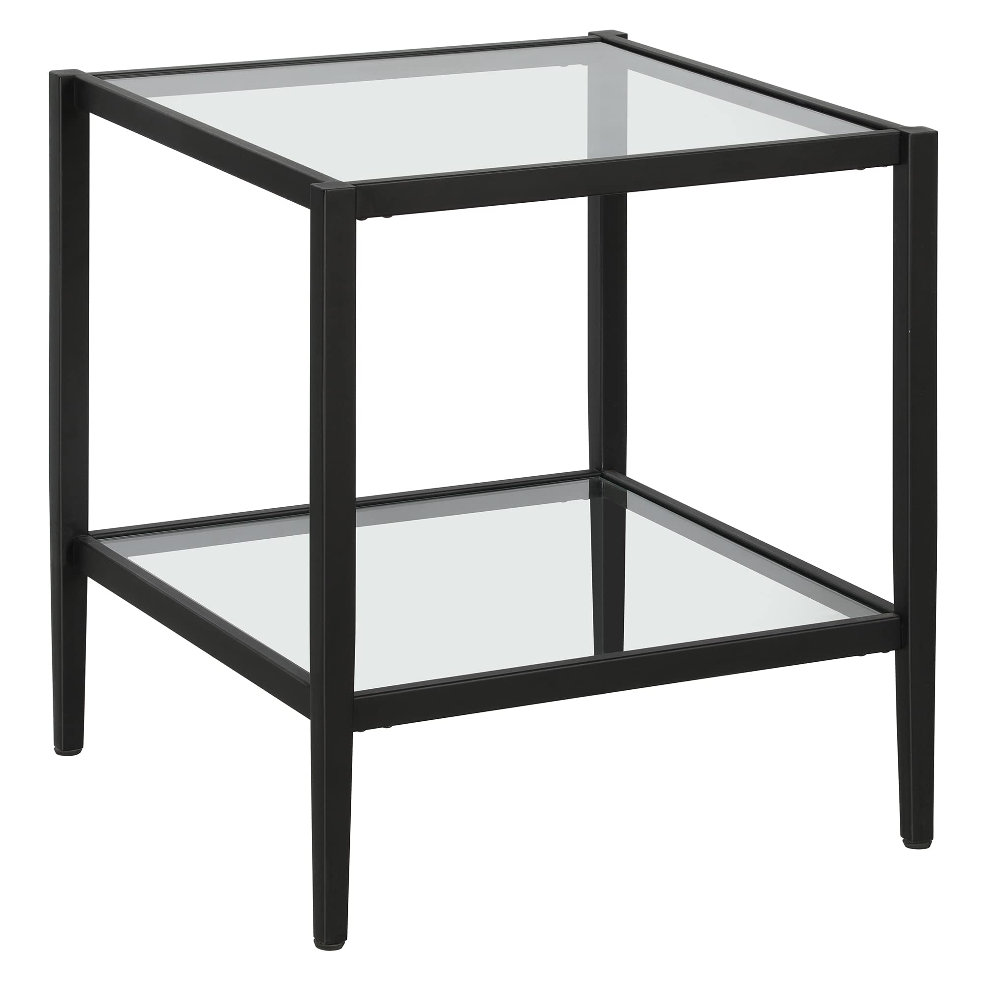 Henn&Hart 64" Wide Rectangular Console Table with Glass Shelf in Brushed Brass, Entryway Table, Accent Table for Living Room, Hallway