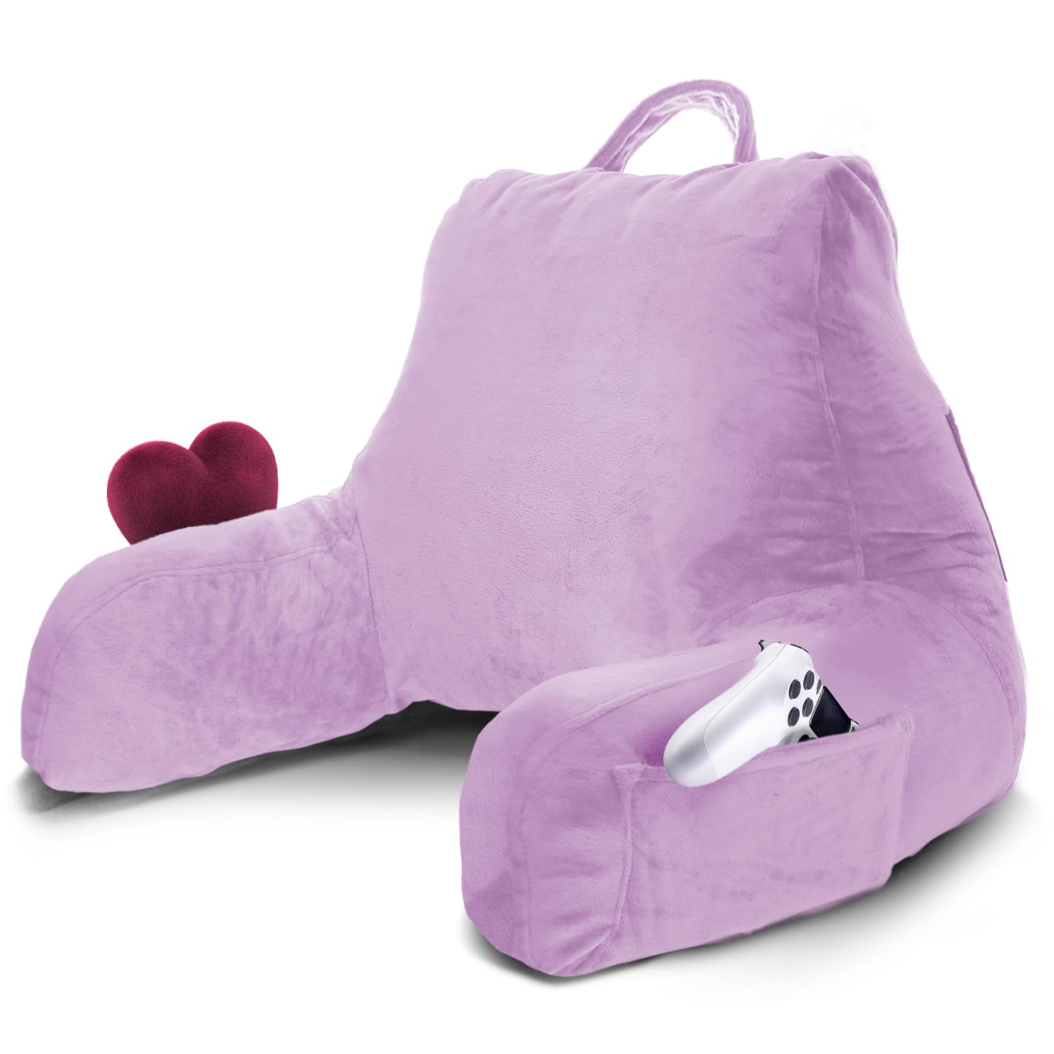 Nestl Reading Pillow for Kids & Teens with Shredded Memory Foam, Backrest Pillows for Reading, Watching, and Gaming, Use on The Couch, Bed, or Floor, Adjustable Support with Washable Cover Lavender