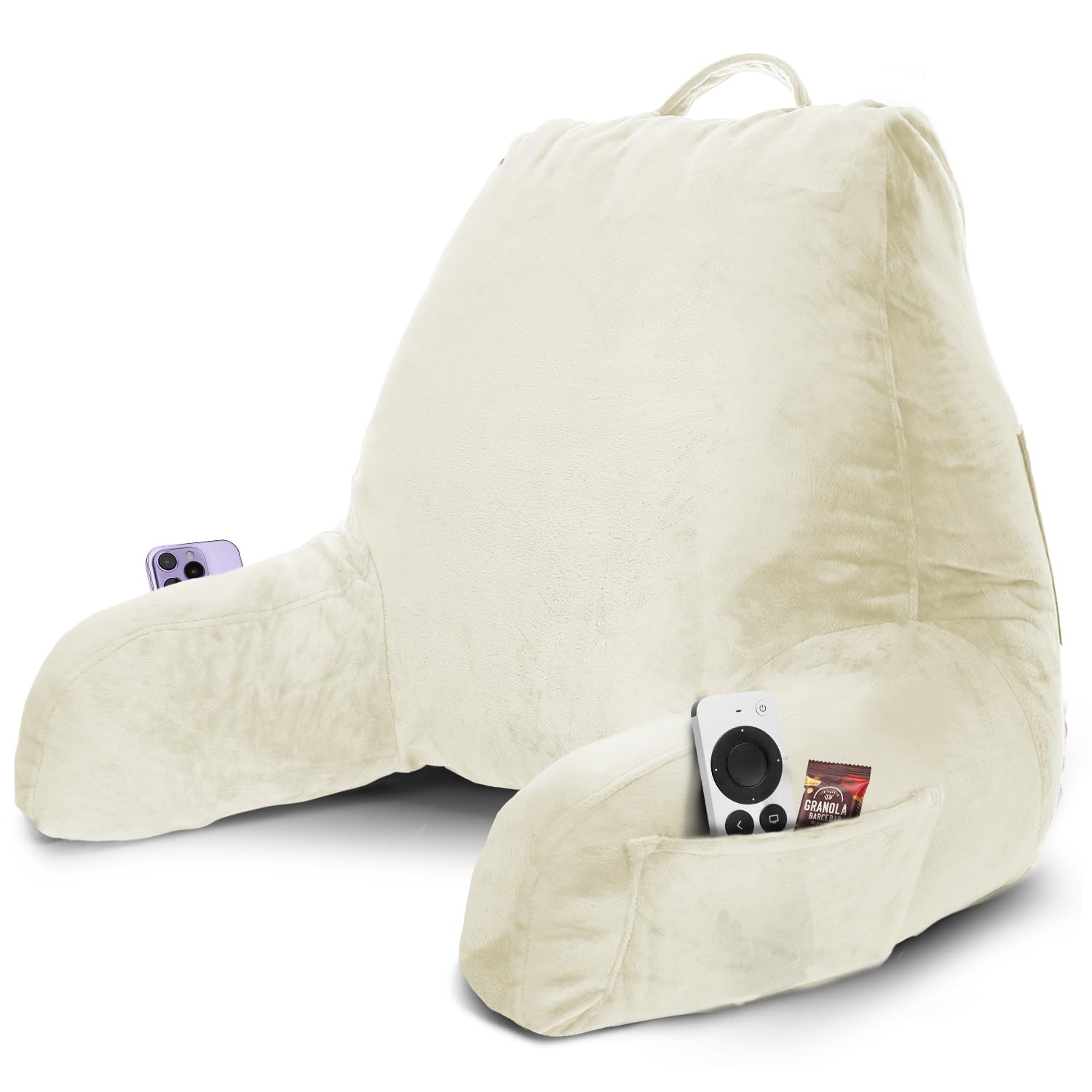 Nestl Reading Pillow for Kids & Teens with Shredded Memory Foam, Backrest Pillows for Reading, Watching, and Gaming, Use on The Couch, Bed, or Floor, Adjustable Support with Washable Cover Lavender
