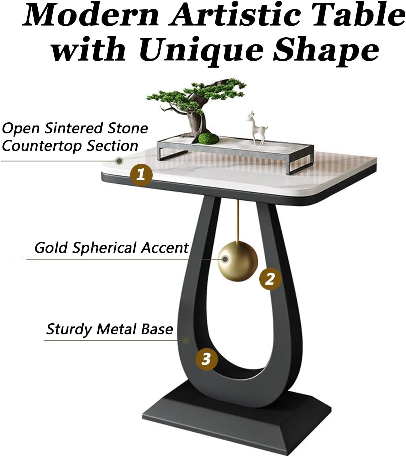 Contemporary Console Table with Metal Frame,Rectangular Entryway Table with Sintered Stone Top,Hallway Decor with Storage,for Living Room,Hallway,Foyer(Black1,15.7 * 11.8 * 29.5in)
