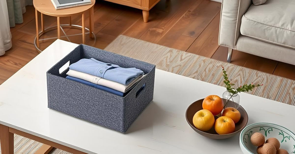 2 pack self-supporting collapsible felt storage basket in darkgrey for storaging and sorting of clothes, toys and office files