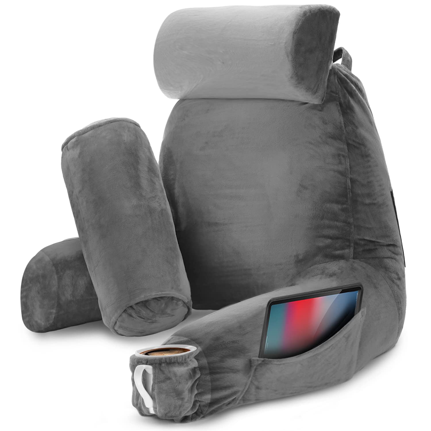 Nestl Reading Pillow for Kids & Teens with Shredded Memory Foam, Backrest Pillows for Reading, Watching, and Gaming, Use on The Couch, Bed, or Floor, Adjustable Support with Washable Cover Lavender