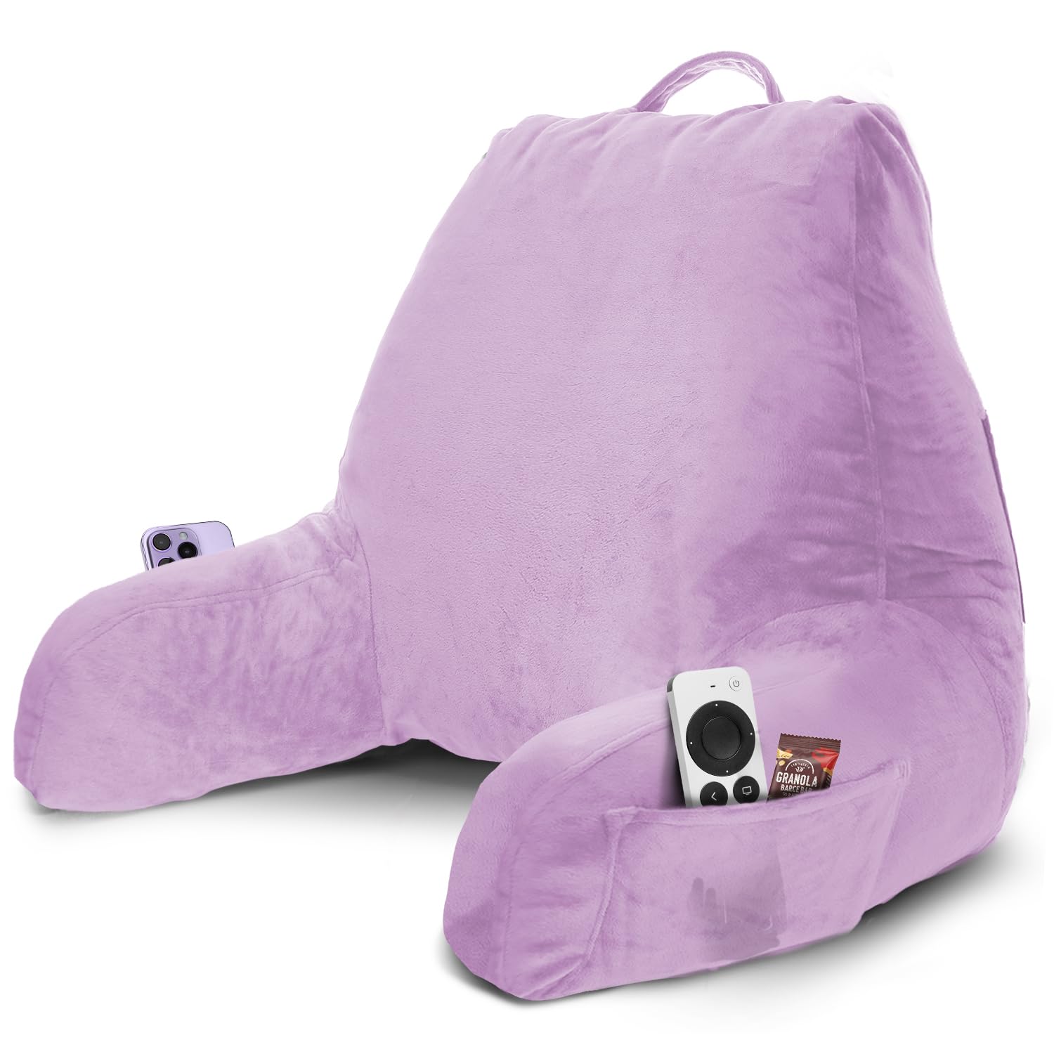 Nestl Reading Pillow for Kids & Teens with Shredded Memory Foam, Backrest Pillows for Reading, Watching, and Gaming, Use on The Couch, Bed, or Floor, Adjustable Support with Washable Cover Lavender