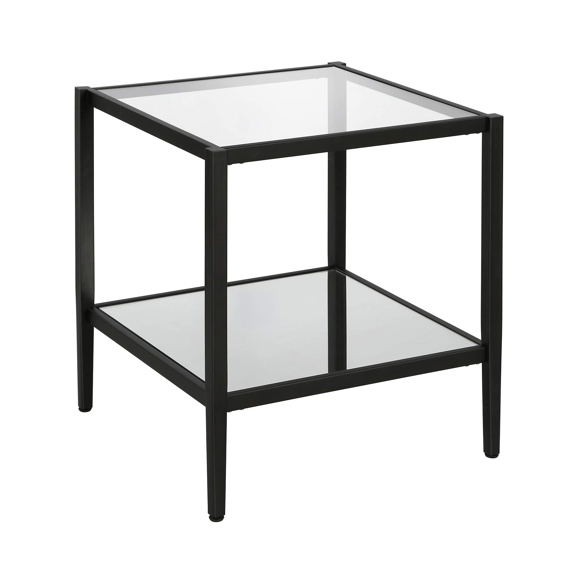 Henn&Hart 64" Wide Rectangular Console Table with Glass Shelf in Brushed Brass, Entryway Table, Accent Table for Living Room, Hallway