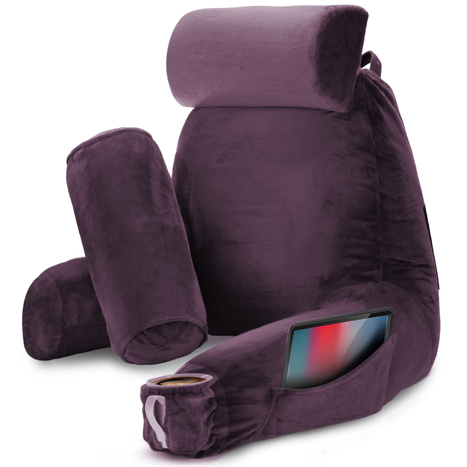 Nestl Reading Pillow for Kids & Teens with Shredded Memory Foam, Backrest Pillows for Reading, Watching, and Gaming, Use on The Couch, Bed, or Floor, Adjustable Support with Washable Cover Lavender