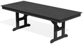 SERWALL 9 Piece Outdoor Dining Set, 84" HDPE Outdoor Table and Chairs for 8，All Weather Patio Dining Furniture Set with Umbrella Hole for Backyard, Garden, Black