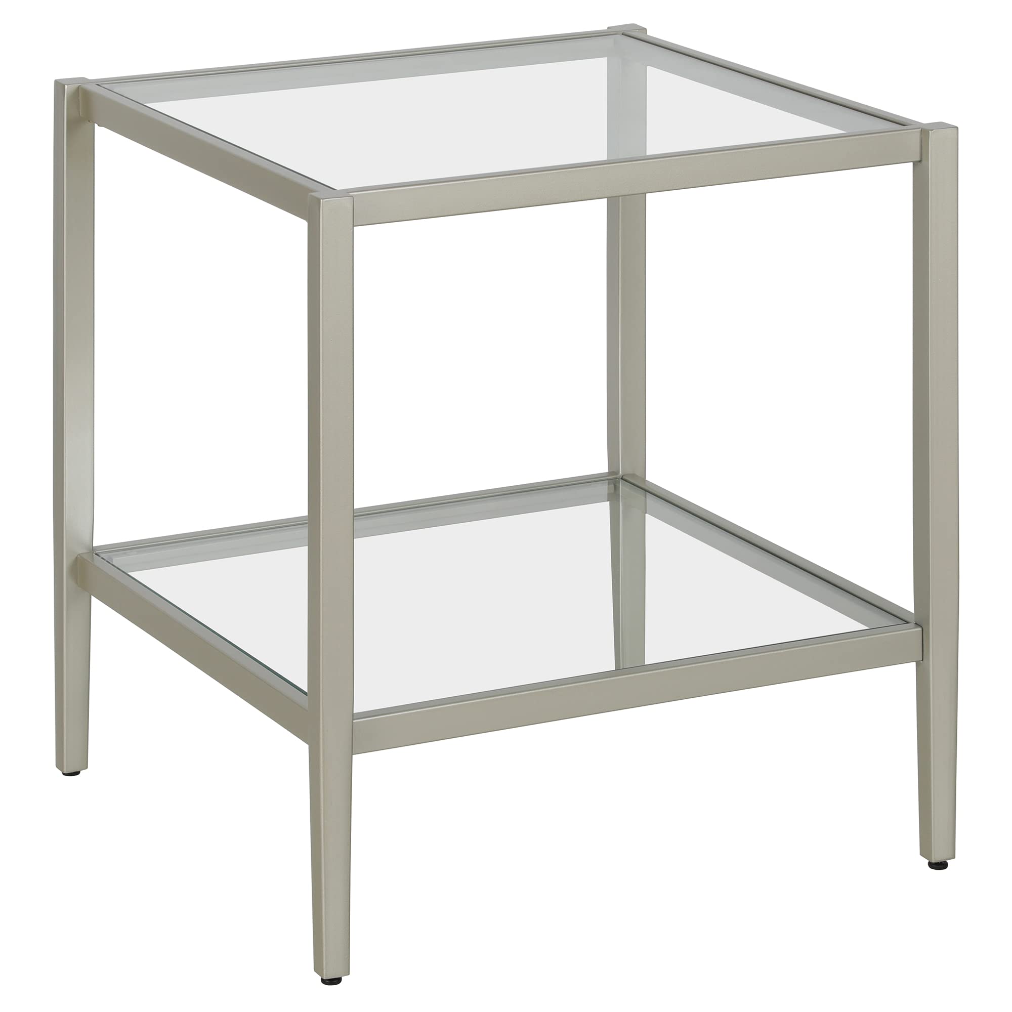 Henn&Hart 64" Wide Rectangular Console Table with Glass Shelf in Brushed Brass, Entryway Table, Accent Table for Living Room, Hallway