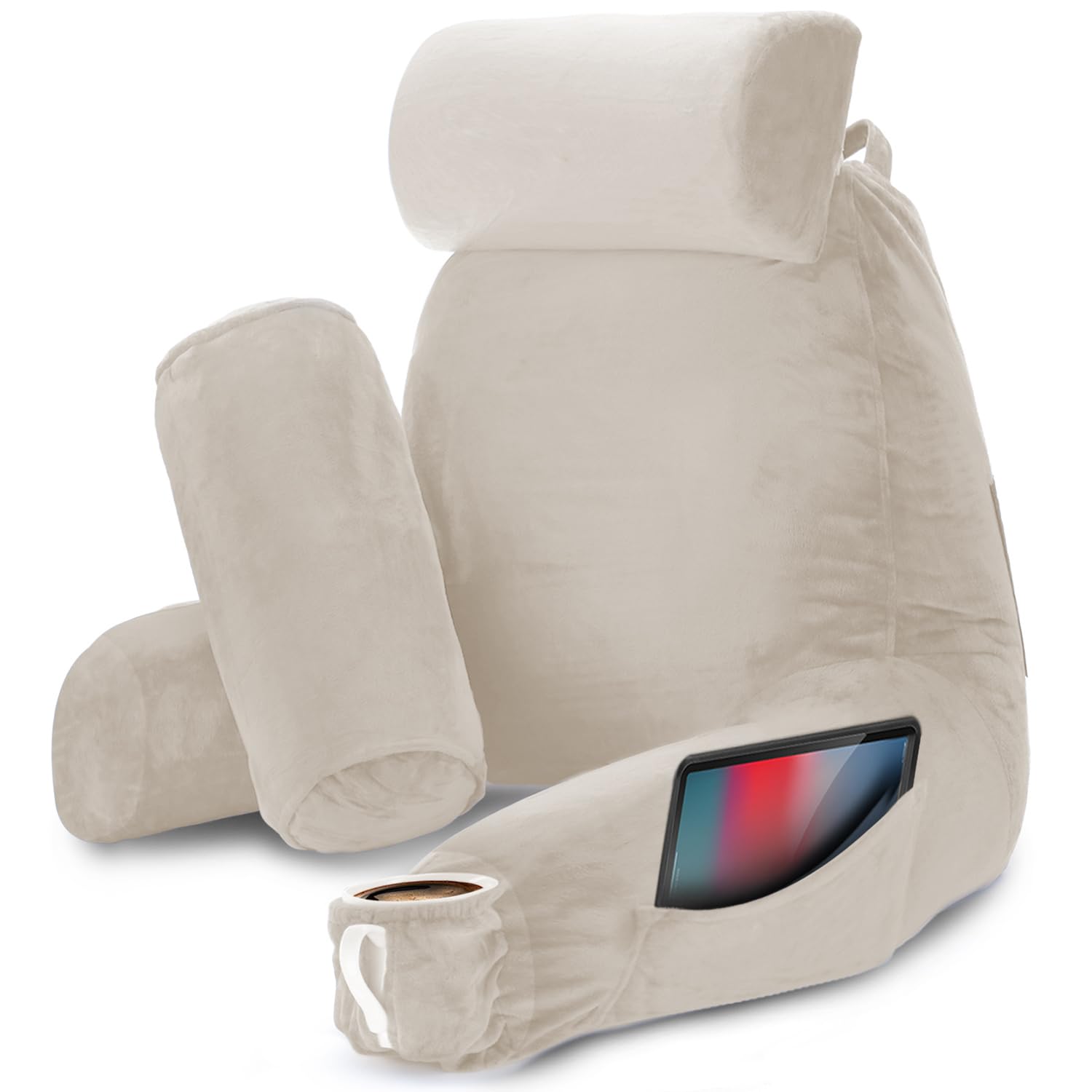 Nestl Reading Pillow for Kids & Teens with Shredded Memory Foam, Backrest Pillows for Reading, Watching, and Gaming, Use on The Couch, Bed, or Floor, Adjustable Support with Washable Cover Lavender