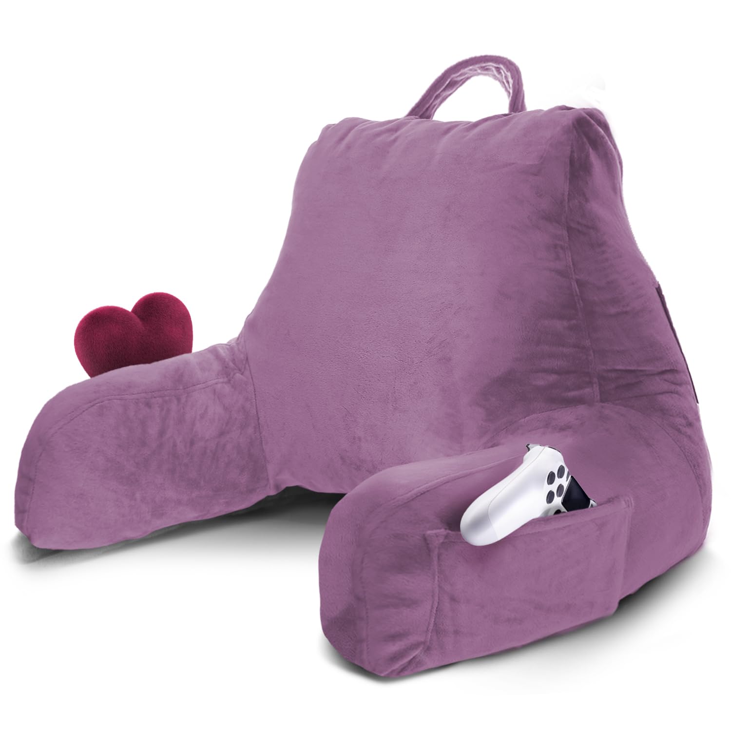 Nestl Reading Pillow for Kids & Teens with Shredded Memory Foam, Backrest Pillows for Reading, Watching, and Gaming, Use on The Couch, Bed, or Floor, Adjustable Support with Washable Cover Lavender