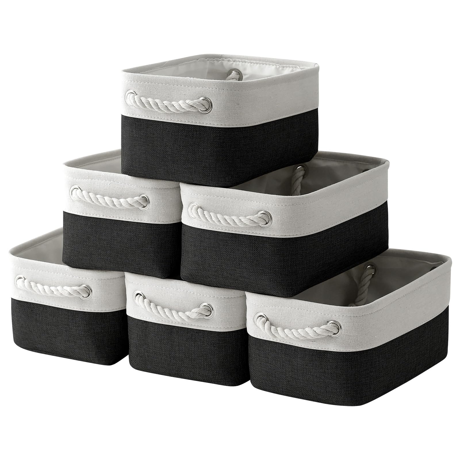 TheWarmHome Fabric Storage Bins Baskets for Organizing, Large Sturdy Storage Basket W/Handles, Decorative Foldable Storage Baskets for Shelves Closet Nursery Toy (X Large - 3 Pack 17.7L×13.8W×9.8H)