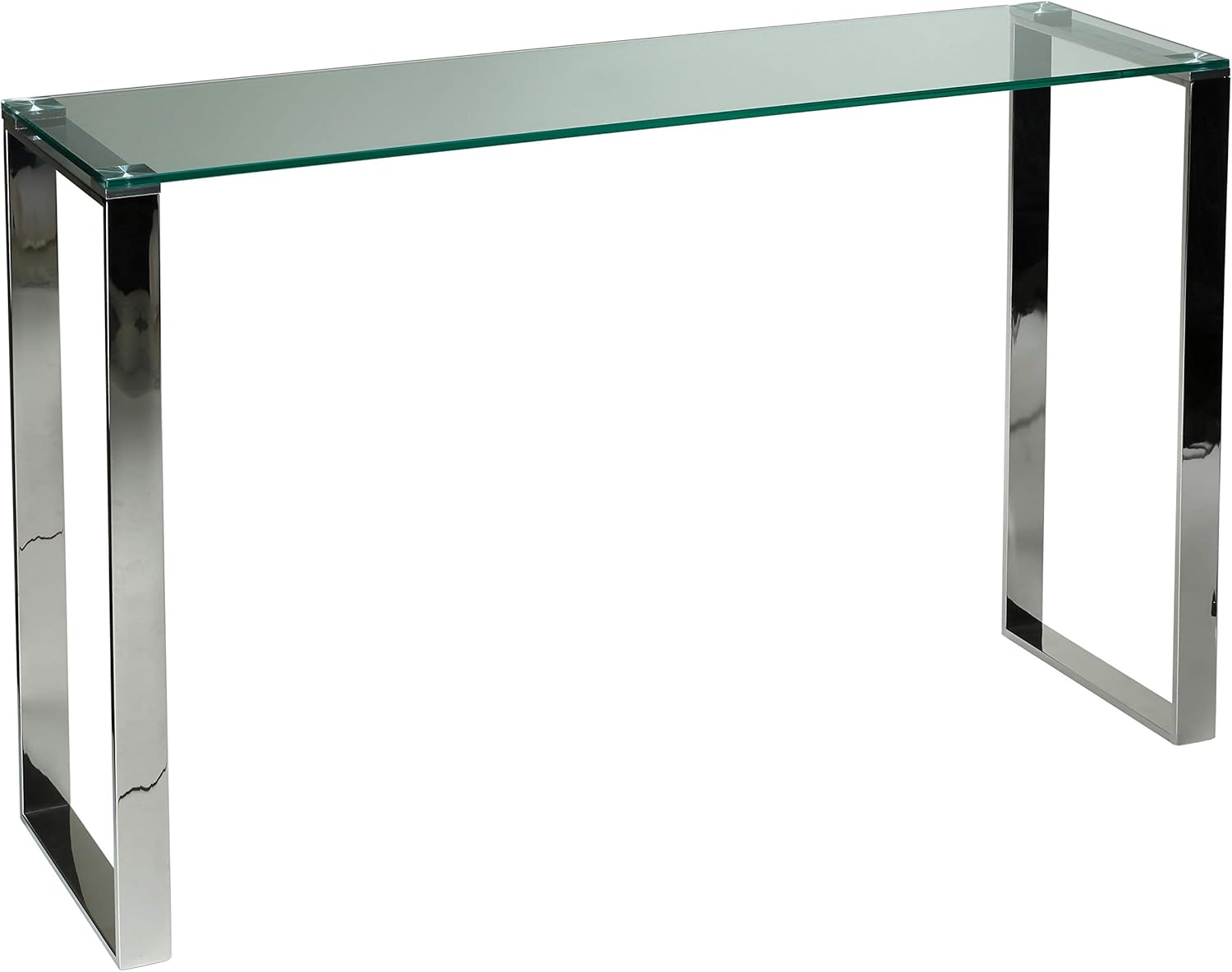 Cortesi Home Remi Contemporary Glass Console Table with Chrome Finish
