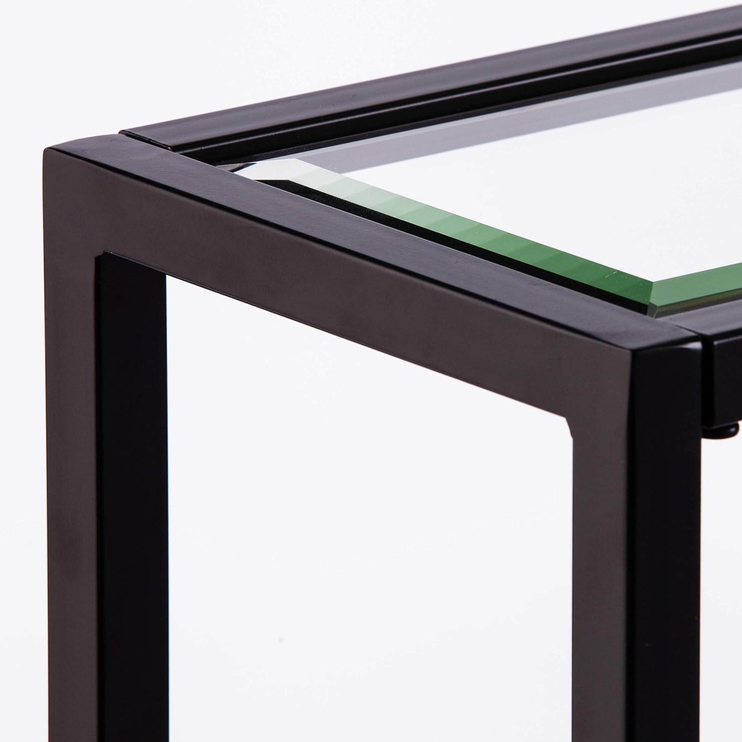 SEI Furniture Bergen Narrow Metal Console Table, Dining Room With Open Concept Living Space Glam Style Powder-Coated Iron, Black