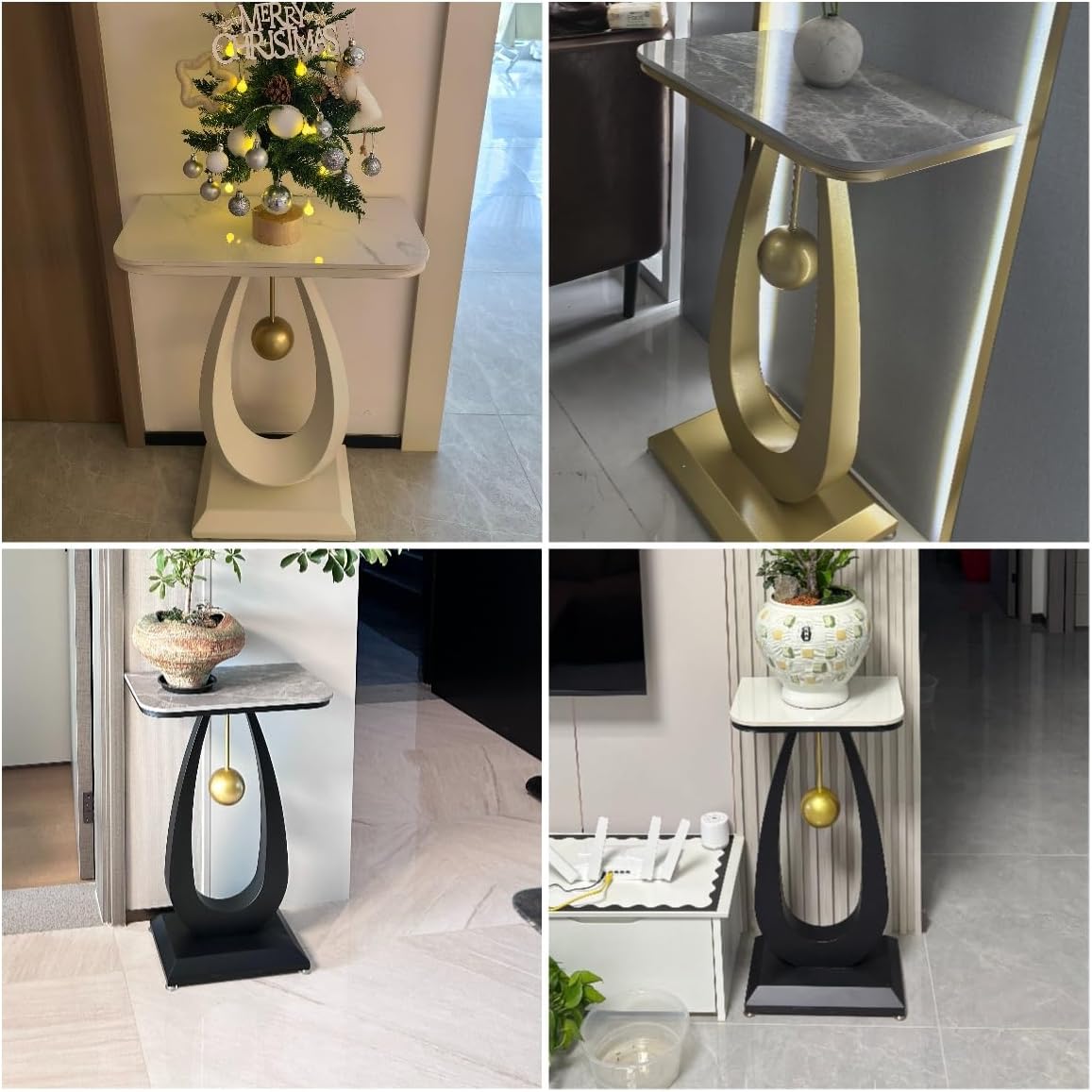 Contemporary Console Table with Metal Frame,Rectangular Entryway Table with Sintered Stone Top,Hallway Decor with Storage,for Living Room,Hallway,Foyer(Black1,15.7 * 11.8 * 29.5in)