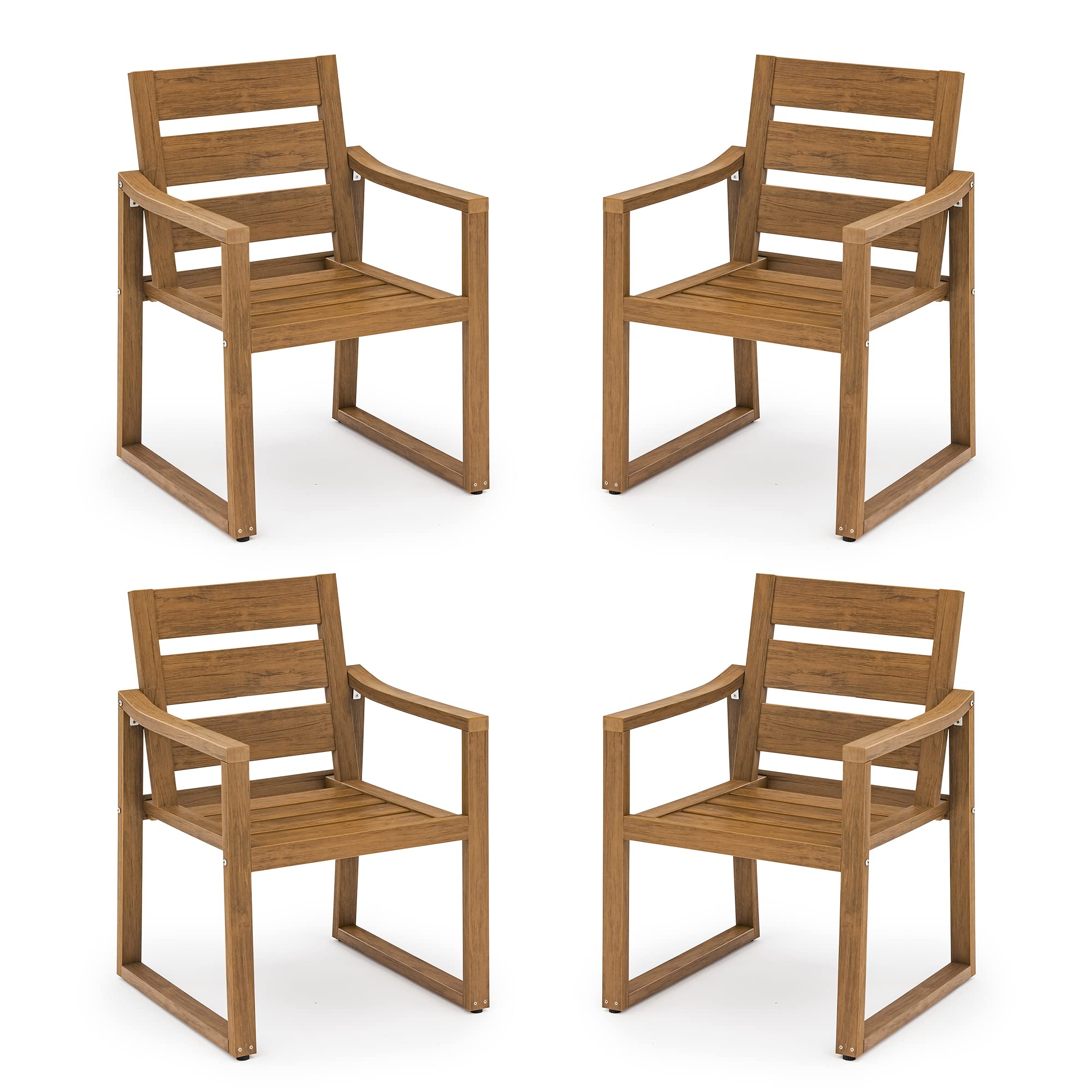 Cozyman Patio Table and Chairs Set, HDPS Outdoor Dining Set for 6, Patio Furniture for Deck, Poolside, and Backyard, Black
