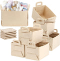 12 Pcs Storage Baskets Felt Storage Bin Beige Felt Collapsible Convenient Box Organizer with Carry Handles for Office Bedroom Closet Babies Nursery Toys Laundry (9.8×7.1×5.9in)