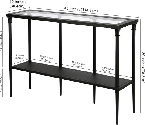 45" Rectangular Console Table, Blackened Bronze