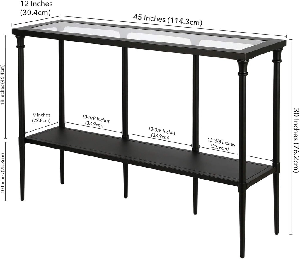 Dafna 45'' Wide Rectangular Console Table in Blackened Bronze