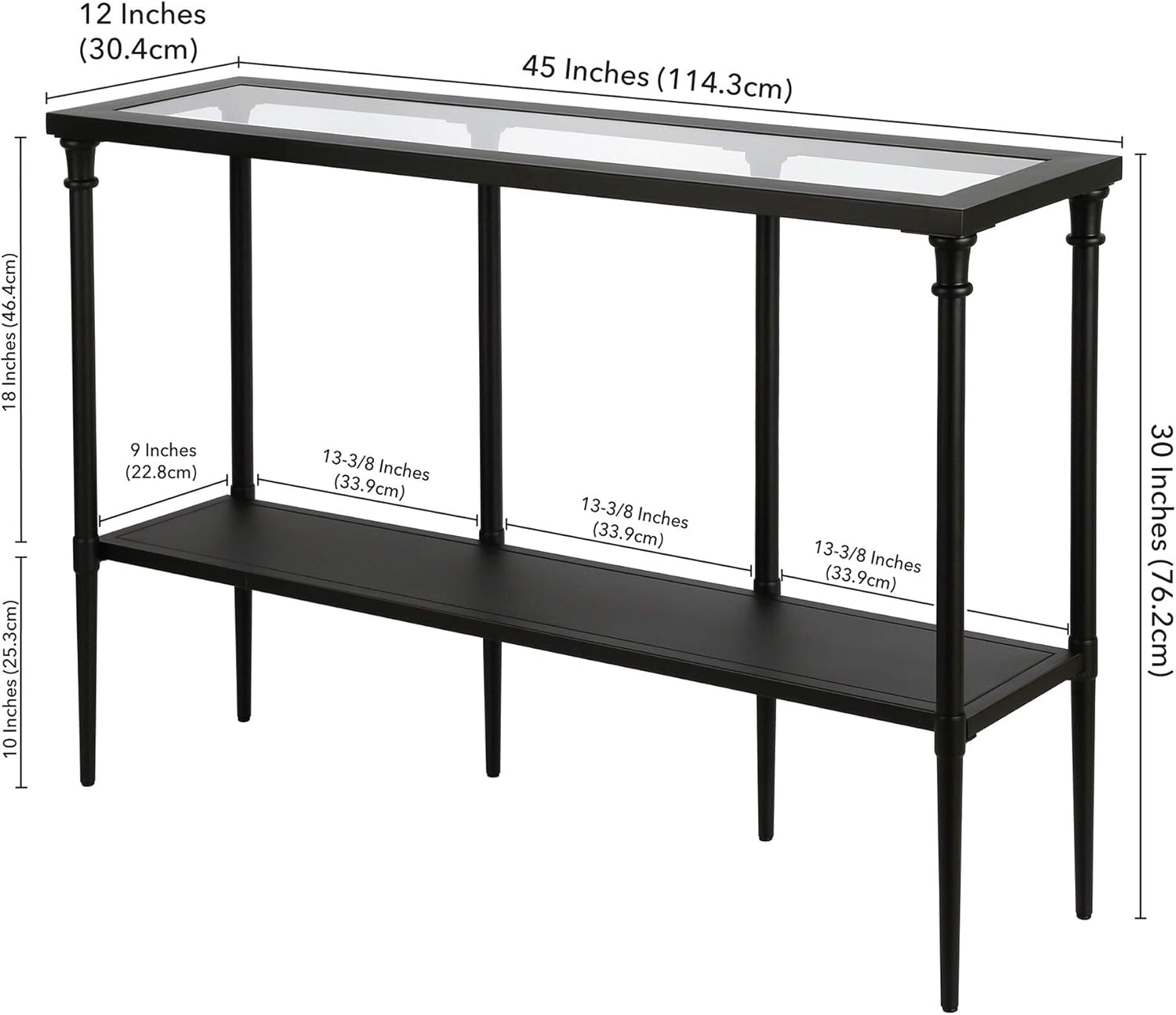 Dafna 45'' Wide Rectangular Console Table in Blackened Bronze
