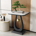 Contemporary Console Table with Metal Frame,Rectangular Entryway Table with Sintered Stone Top,Hallway Decor with Storage,for Living Room,Hallway,Foyer(Black1,15.7 * 11.8 * 29.5in)