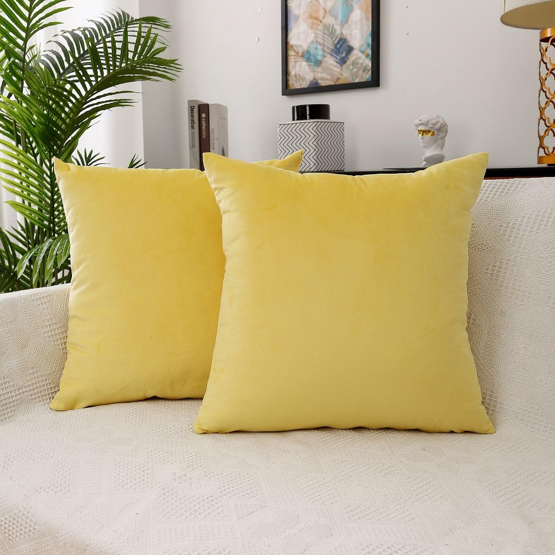 MoonRest - Pack of 2, Velvet Decorative Throw Pillow Filled with Synthetic Down Alternative, Cozy Soft with Hidden Zipper - Solid Color for Sofa Bedroom Couch 26 x 26 Burgundy