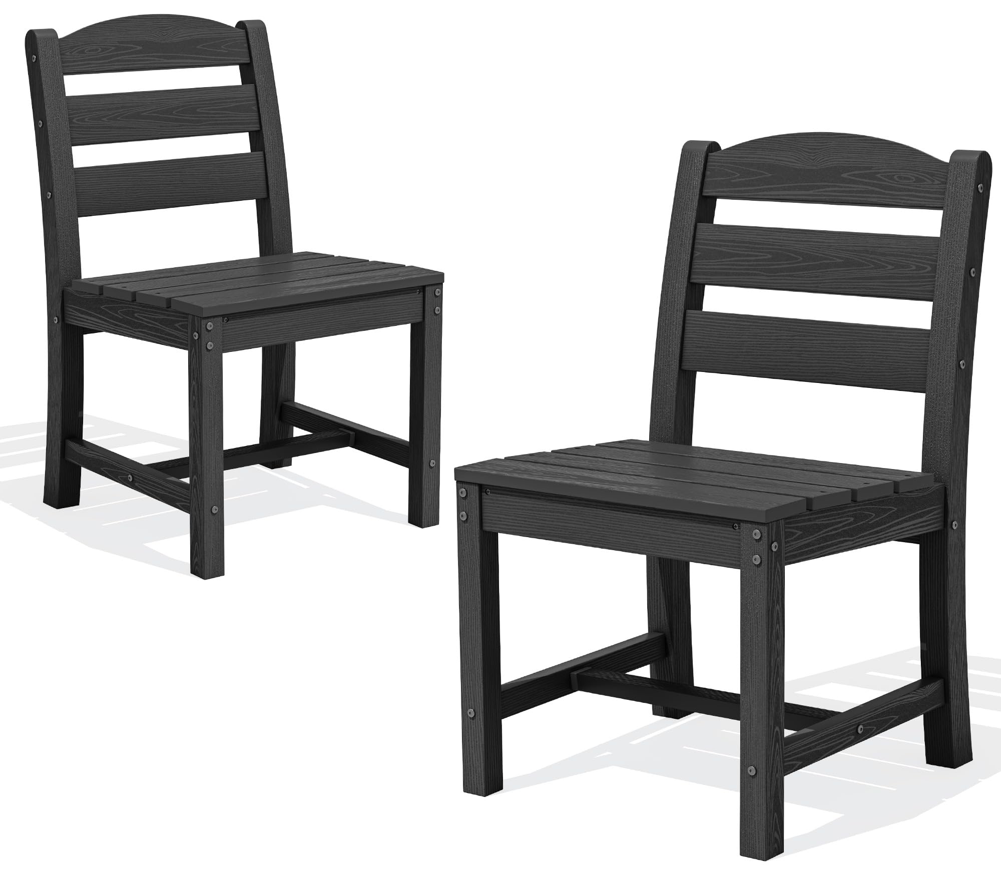 SERWALL 9 Piece Outdoor Dining Set, 84" HDPE Outdoor Table and Chairs for 8，All Weather Patio Dining Furniture Set with Umbrella Hole for Backyard, Garden, Black