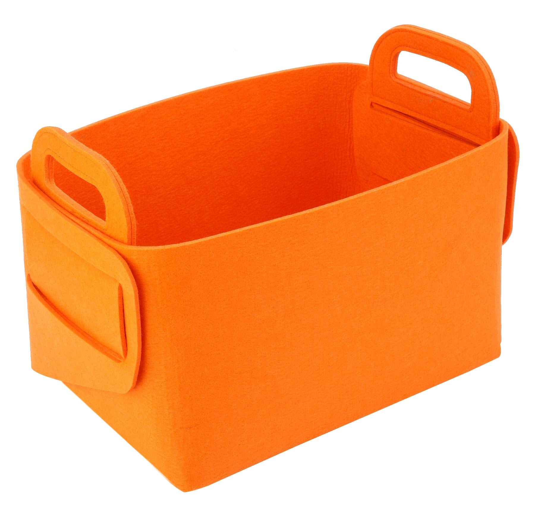 Storage Basket Felt Storage Bin Collapsible& Convenient Box Organizer with Carry Handles for Office Bedroom Closet Babies Nursery Toys Laundry (Light grey, 17.9inch（L）×12.2inch（W）×11.6inch（H）)
