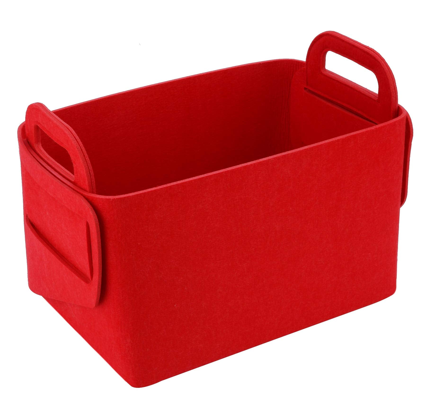 Storage Basket Felt Storage Bin Collapsible& Convenient Box Organizer with Carry Handles for Office Bedroom Closet Babies Nursery Toys Laundry (Light grey, 17.9inch（L）×12.2inch（W）×11.6inch（H）)