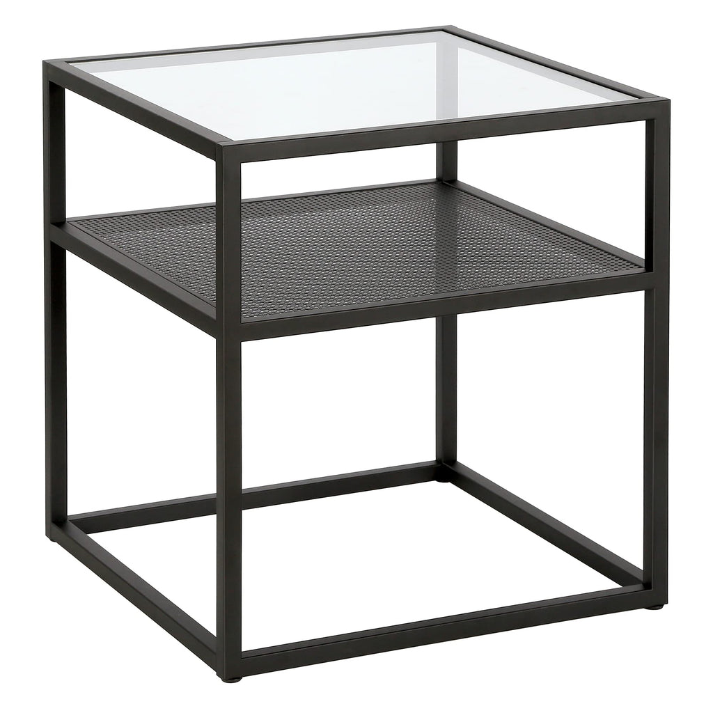 Nellie 55'' Wide Rectangular Console Table with Metal Shelf in Blackened Bronze