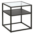 Nellie 55'' Wide Rectangular Console Table with Metal Shelf in Blackened Bronze