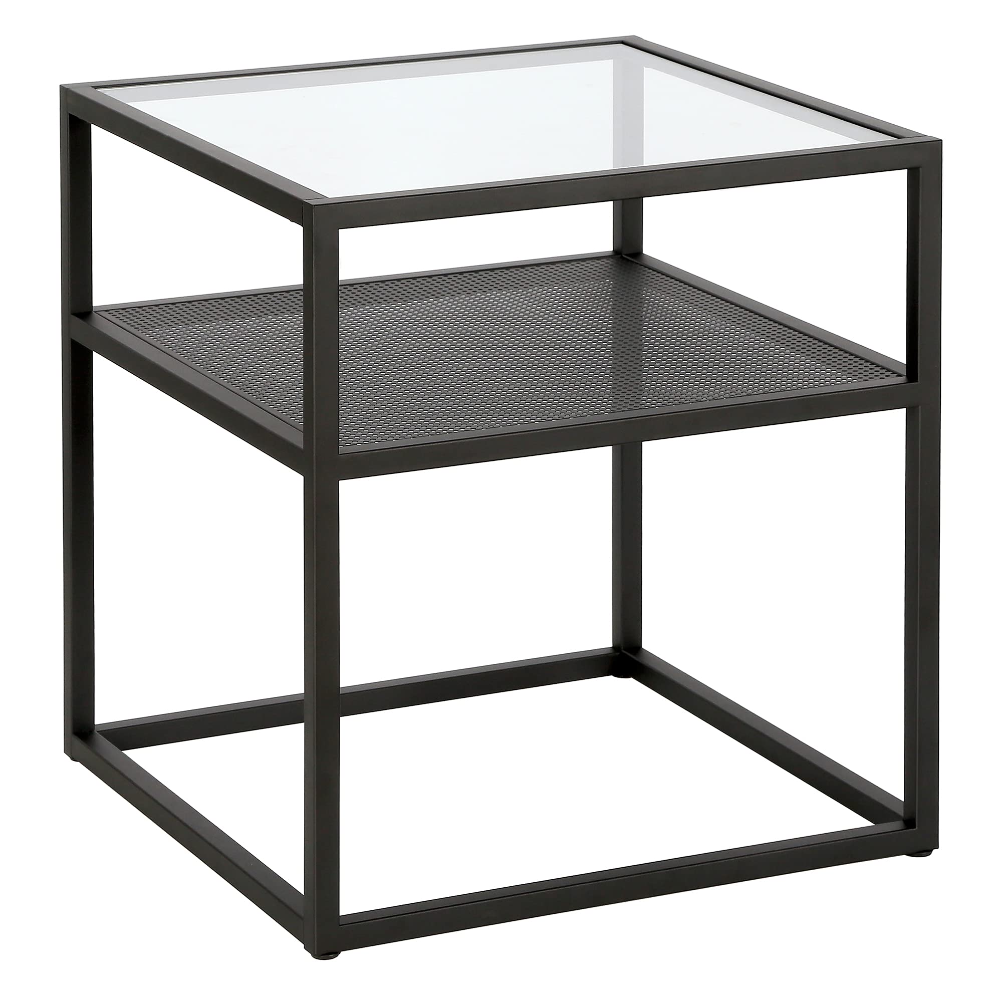 Nellie 55'' Wide Rectangular Console Table with Metal Shelf in Blackened Bronze