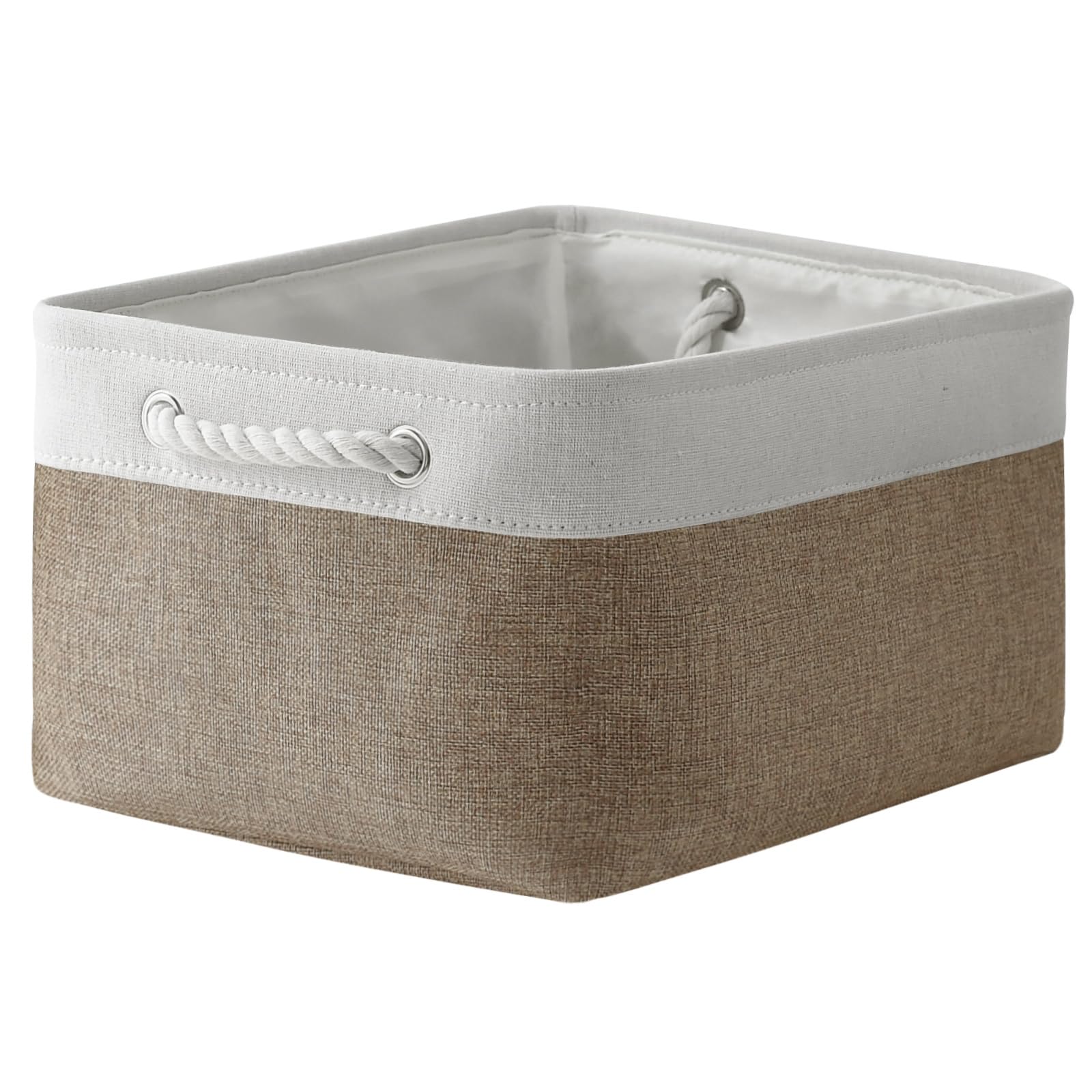 TheWarmHome Storage Basket for Organizing - 15.7x11.8x8.2 inch Large 3 Pack Collapsible Storage Bins for Shelves, Fabric Storage Cubes for Gift Closet Linen Organization (White & Grey)