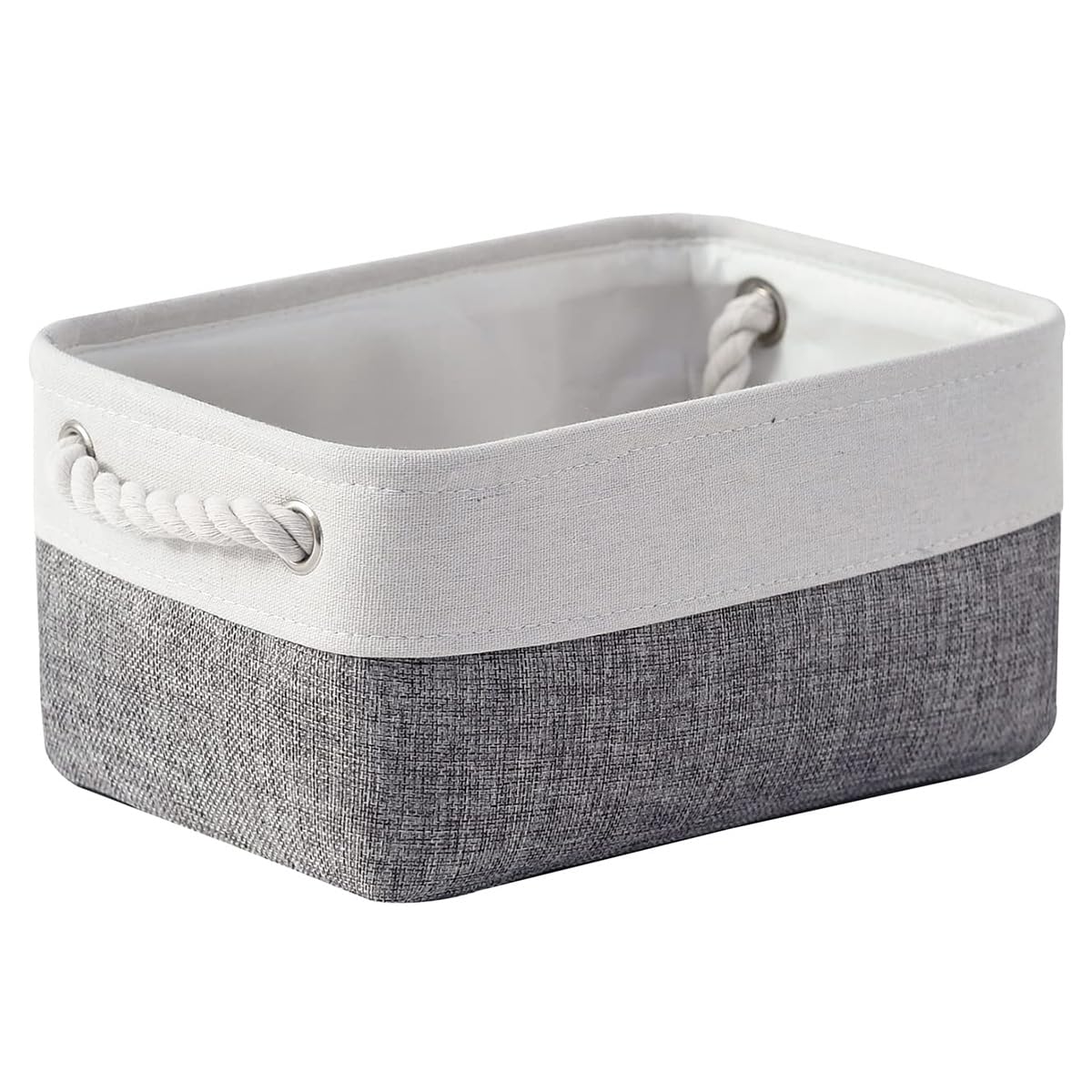 TheWarmHome Storage Basket for Organizing - 15.7x11.8x8.2 inch Large 3 Pack Collapsible Storage Bins for Shelves, Fabric Storage Cubes for Gift Closet Linen Organization (White & Grey)