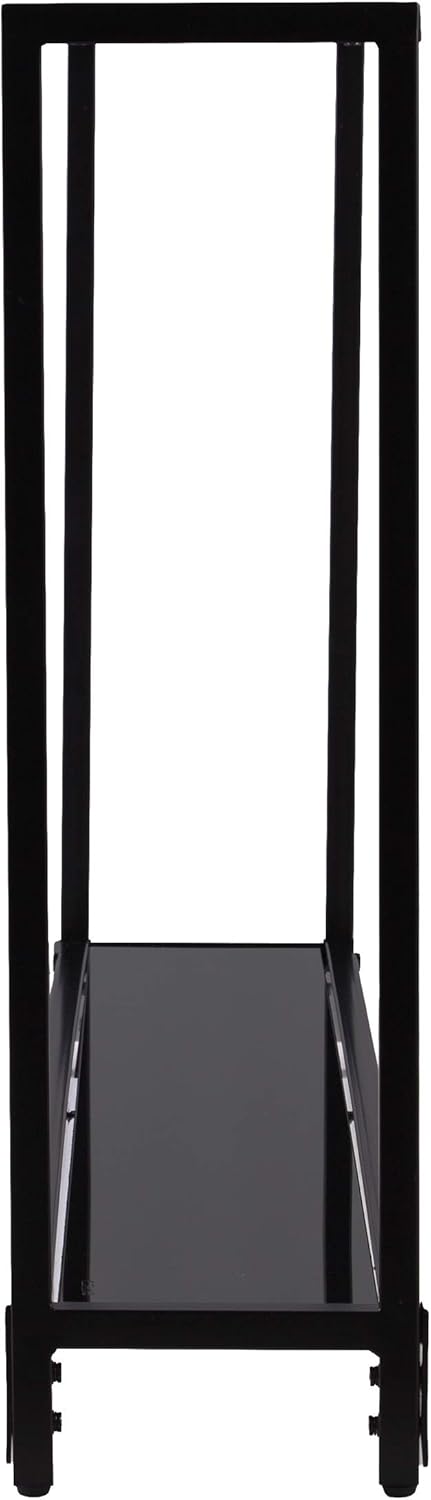 SEI Furniture Bergen Narrow Metal Console Table, Dining Room With Open Concept Living Space Glam Style Powder-Coated Iron, Black