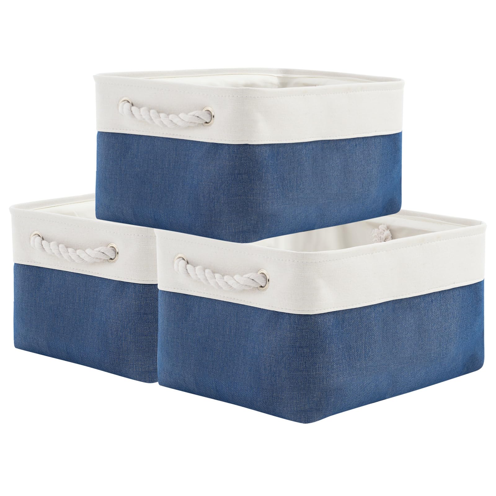 TheWarmHome Fabric Storage Bins Baskets for Organizing, Large Sturdy Storage Basket W/Handles, Decorative Foldable Storage Baskets for Shelves Closet Nursery Toy (X Large - 3 Pack 17.7L×13.8W×9.8H)