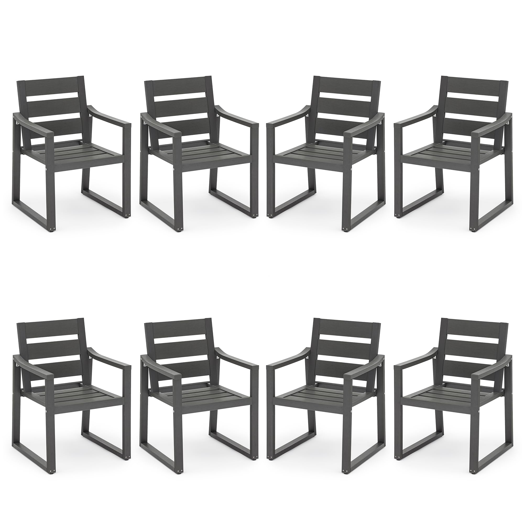 Cozyman Patio Table and Chairs Set, HDPS Outdoor Dining Set for 6, Patio Furniture for Deck, Poolside, and Backyard, Black