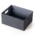 2 pack self-supporting collapsible felt storage basket in darkgrey for storaging and sorting of clothes, toys and office files
