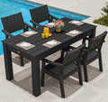 ZHUSI Patio Table and Chairs Set, Outdoor Table and Chairs,HIPS Outdoor Dining Set with Umbrella Hole for Backyard, Poolside