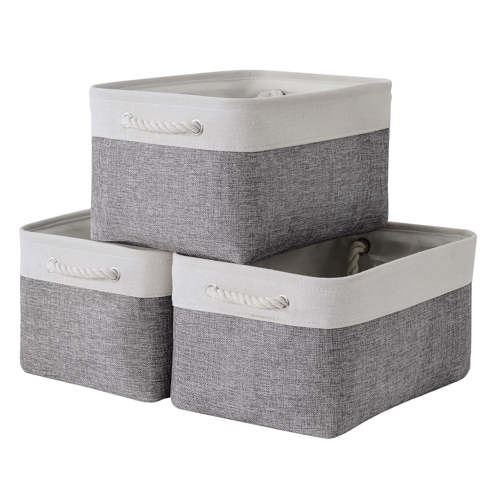 TheWarmHome Fabric Storage Bins Baskets for Organizing, Large Sturdy Storage Basket W/Handles, Decorative Foldable Storage Baskets for Shelves Closet Nursery Toy (X Large - 3 Pack 17.7L×13.8W×9.8H)