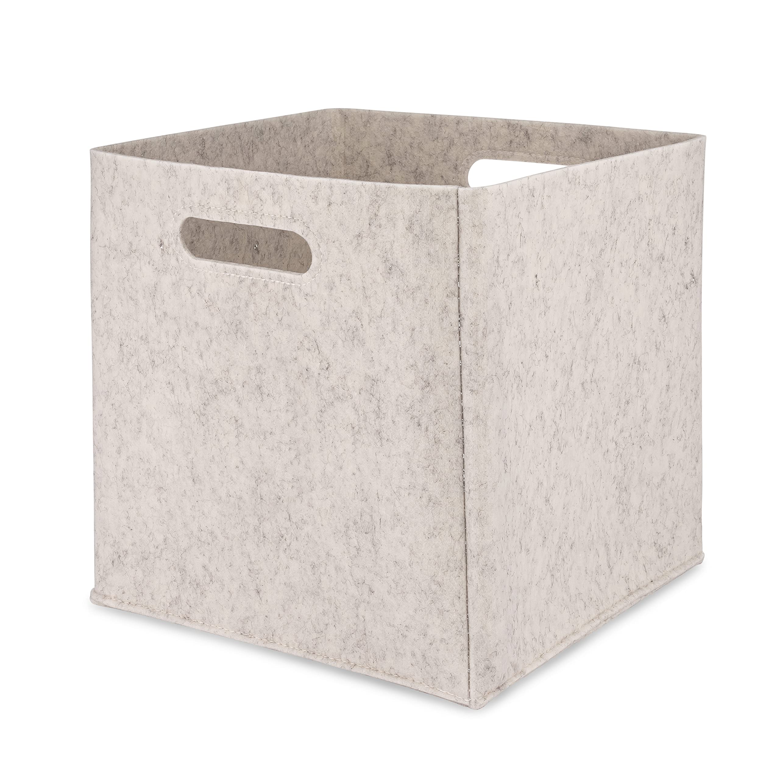Parker Baby Felt Foldable Storage Cube - 13 Inch Nursery Cubby Bin for Cube Organizer, Closet Organizers and Storage Toy Bin, Rope Baskets Bins for Toy’s Storage - Oatmeal