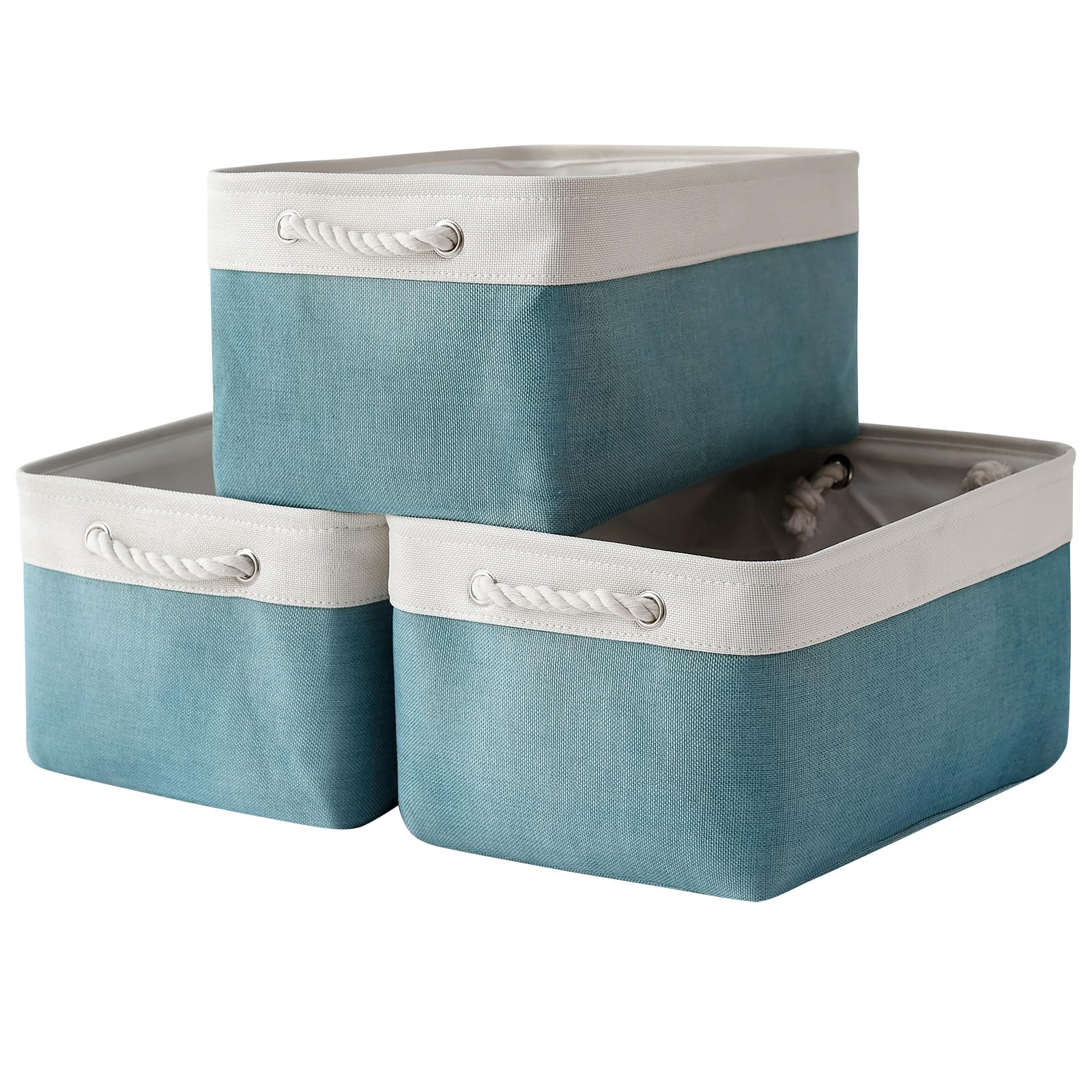 TheWarmHome Fabric Storage Bins Baskets for Organizing, Large Sturdy Storage Basket W/Handles, Decorative Foldable Storage Baskets for Shelves Closet Nursery Toy (X Large - 3 Pack 17.7L×13.8W×9.8H)