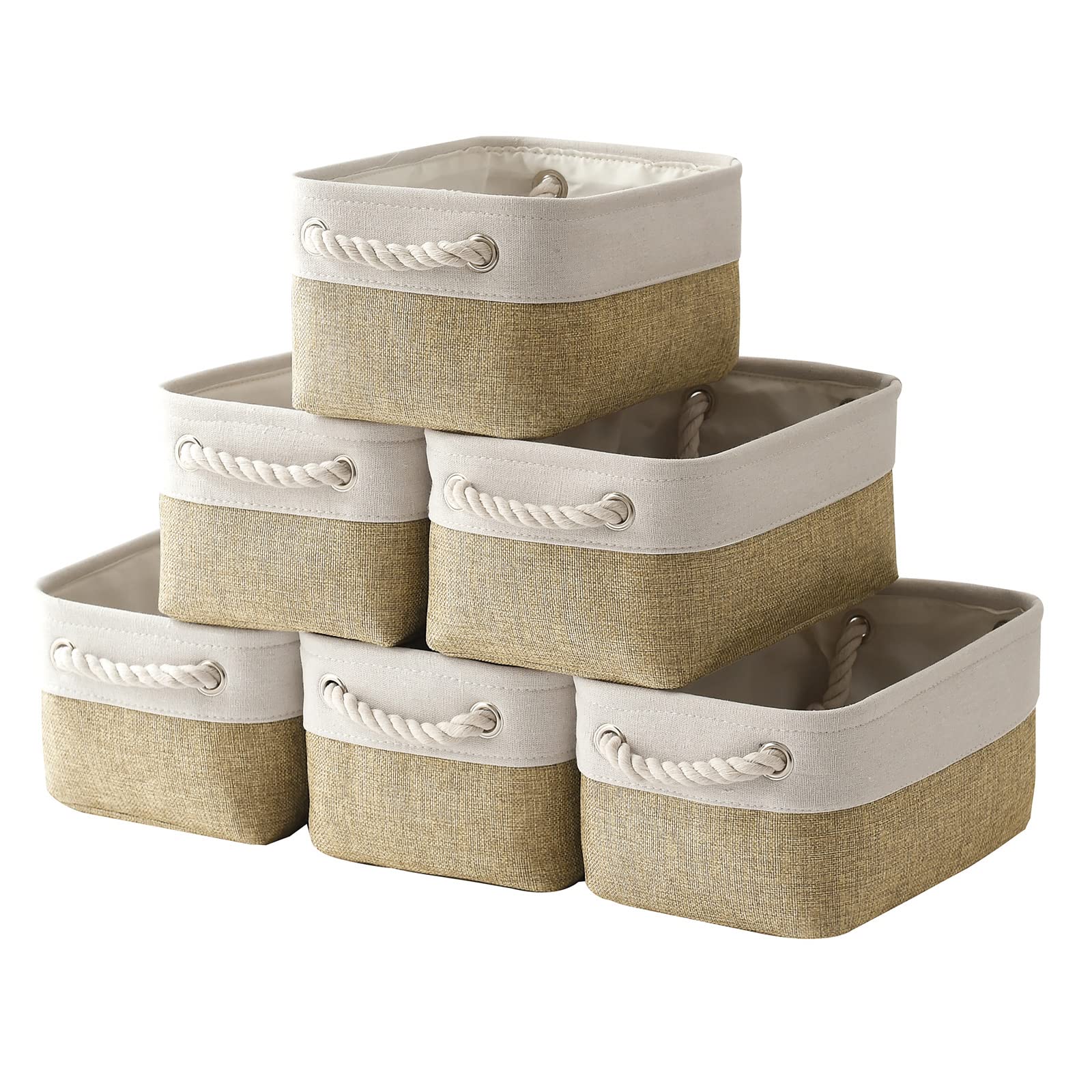 TheWarmHome Storage Basket for Organizing - 15.7x11.8x8.2 inch Large 3 Pack Collapsible Storage Bins for Shelves, Fabric Storage Cubes for Gift Closet Linen Organization (White & Grey)