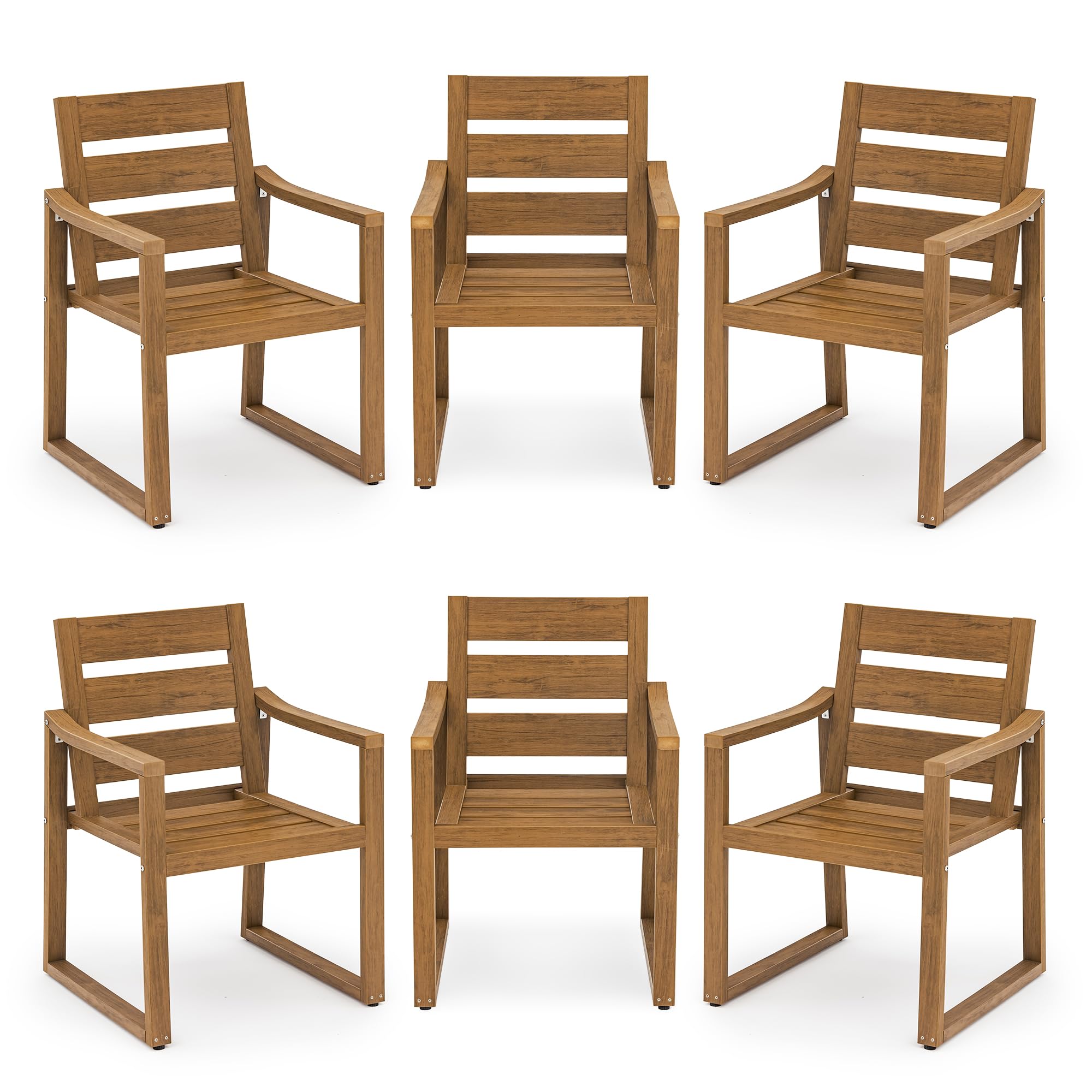 Cozyman Patio Table and Chairs Set, HDPS Outdoor Dining Set for 6, Patio Furniture for Deck, Poolside, and Backyard, Black