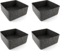 Three by Three Seattle Felt·Like·It! 9x9x4 Inch Felt Storage Bin for Office, Craft Room, Classroom, Living Room, Bedroom Storage (Charcoal) 4 Pack