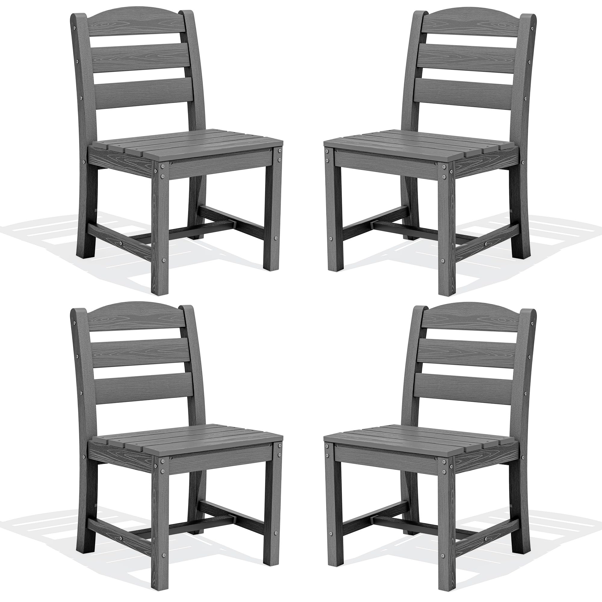SERWALL 9 Piece Outdoor Dining Set, 84" HDPE Outdoor Table and Chairs for 8，All Weather Patio Dining Furniture Set with Umbrella Hole for Backyard, Garden, Black