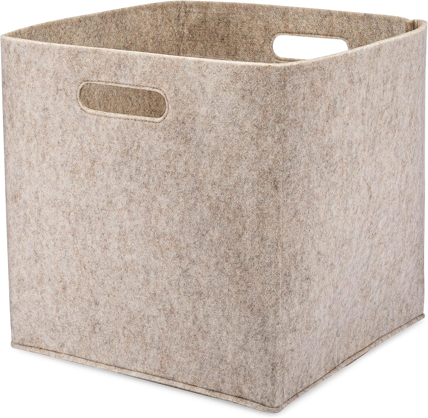 Parker Baby Felt Foldable Storage Cube - 13 Inch Nursery Cubby Bin for Cube Organizer, Closet Organizers and Storage Toy Bin, Rope Baskets Bins for Toy’s Storage - Oatmeal